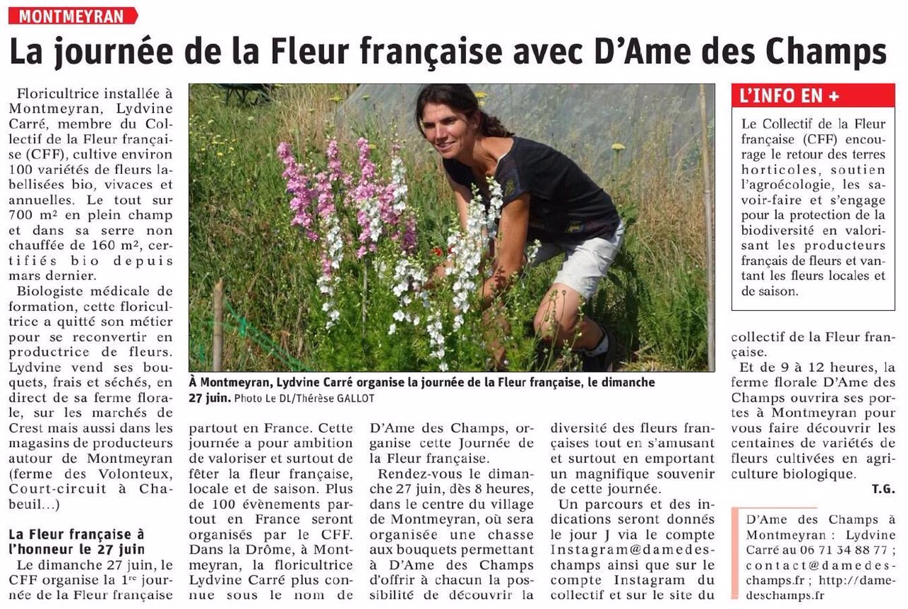 Article journée de la fleur française avec D’Âme des Champs